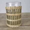 Custom Hurrican Cylinder Vase Glass mit wraapiertem Papier
